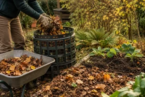 Feuilles mortes au jardin pour enrichir le sol