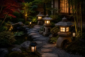 Lanternes japonaises danS jardin sans augmenter sa consommation d'énergie